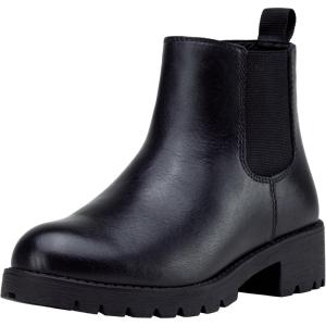 imageVepose Womens 9607 Chelsea Ankle Boots PullOn Booties for WomenBlackleather