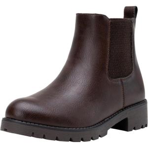 imageVepose Womens 9607 Chelsea Ankle Boots PullOn Booties for WomenBrown