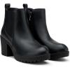 imageVepose Womens Ankle Chunky Heeled Boots Platform Chelsea Retro Short 999 Booties with ZipperBlack