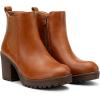 imageVepose Womens Ankle Chunky Heeled Boots Platform Chelsea Retro Short 999 Booties with ZipperBrown