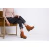 imageVepose Womens Ankle Chunky Heeled Boots Platform Chelsea Retro Short 999 Booties with ZipperBrown
