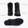 imageVepose Womens Combat Ankle Boots Lace up Comfortable Booties Low HeelBlack Knitting927