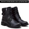 imageVepose Womens Combat Ankle Boots Lace up Comfortable Booties Low HeelBlack Knitting927