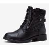 imageVepose Womens Combat Ankle Boots Lace up Comfortable Booties Low HeelBlack Knitting927