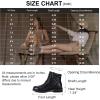 imageVepose Womens Combat Ankle Boots Lace up Comfortable Booties Low HeelBlack Leather Pocket903l