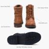 imageVepose Womens Combat Ankle Boots Lace up Comfortable Booties Low HeelBrown Knitting927