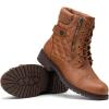 imageVepose Womens Combat Ankle Boots Lace up Comfortable Booties Low HeelBrown Knitting927