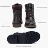 imageVepose Womens Combat Ankle Boots Lace up Comfortable Booties Low HeelDark Tan Knitting927