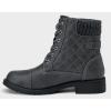 imageVepose Womens Combat Ankle Boots Lace up Comfortable Booties Low HeelGrey Knitting927