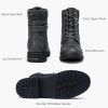 imageVepose Womens Combat Ankle Boots Lace up Comfortable Booties Low HeelGrey Knitting927