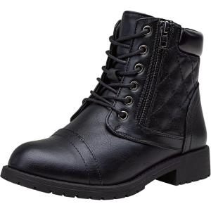 imageVepose Womens Combat Ankle Boots Lace up Comfortable Booties Low HeelBlack Pocket903