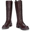 imageVepose Womens 953 Lace Platform Combat Knee High Boots with Comfort Chunky HeelWhisky