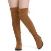 imageVepose Womens 998 Suede Over The Knee High Boots Low Flat Heel Thigh High Boots for WomenCamelknee High998