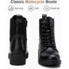 imageVepose Womens 916 Ankle Boots Combat Lace up Booties with Inside ZipperChelsea Laces916black