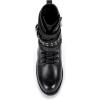 imageVepose Womens 916 Ankle Boots Combat Lace up Booties with Inside ZipperLeather Moto Black