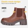 imageVepose Womens 936 Chelsea Ankle Boots Platform Lug Sole Elastic Slip on BootiesAclassic936mocha Brown