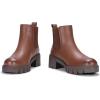 imageVepose Womens 936 Chelsea Ankle Boots Platform Lug Sole Elastic Slip on BootiesAclassic936mocha Brown