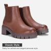 imageVepose Womens 936 Chelsea Ankle Boots Platform Lug Sole Elastic Slip on BootiesAclassic936mocha Brown