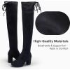 imageVepose Womens Over The Knee High Boots Suede Thigh High Boot 3 Inch Chunky Heels Zipper Adjustable Opening ShoesBlack Suede