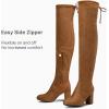 imageVepose Womens Over The Knee High Boots Suede Thigh High Boot 3 Inch Chunky Heels Zipper Adjustable Opening ShoesCamel