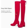 imageVepose Womens Over The Knee High Boots Suede Thigh High Boot 3 Inch Chunky Heels Zipper Adjustable Opening ShoesRed