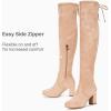 imageVepose Womens Over The Knee High Boots Suede Thigh High Boot 3 Inch Chunky Heels Zipper Adjustable Opening ShoesSand