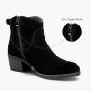 imageVepose Womens 9001 Suede Leather Ankle Boots Dressy Short Booties with Inner Zipper for LadyBlack9001