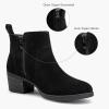 imageVepose Womens 9001 Suede Leather Ankle Boots Dressy Short Booties with Inner Zipper for LadyBlack9003