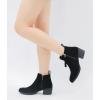 imageVepose Womens 9001 Suede Leather Ankle Boots Dressy Short Booties with Inner Zipper for LadyBlack9003