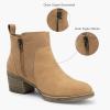 imageVepose Womens 9001 Suede Leather Ankle Boots Dressy Short Booties with Inner Zipper for LadyBrown9003