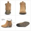 imageVepose Womens 9001 Suede Leather Ankle Boots Dressy Short Booties with Inner Zipper for LadyBrown9003