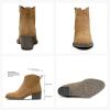imageVepose Womens 9001 Suede Leather Ankle Boots Dressy Short Booties with Inner Zipper for LadyCamel9001