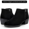 imageVepose Womens 9001 Suede Leather Ankle Boots Dressy Short Booties with Inner Zipper for LadyExtra Wide9002wblack