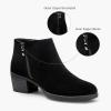 imageVepose Womens 9001 Suede Leather Ankle Boots Dressy Short Booties with Inner Zipper for LadyExtra Wide9002wblack