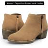 imageVepose Womens 9001 Suede Leather Ankle Boots Dressy Short Booties with Inner Zipper for LadyExtra Wide9002wbrown