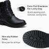 imageVepose Womens 903 Combat Ankle Boots Lace up Comfortable Booties Low HeelBlack Knitting927
