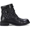 imageVepose Womens 903 Combat Ankle Boots Lace up Comfortable Booties Low HeelBlack Leather Knitting927l