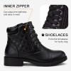 imageVepose Womens 903 Combat Ankle Boots Lace up Comfortable Booties Low HeelBlack Pocket903