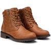 imageVepose Womens 903 Combat Ankle Boots Lace up Comfortable Booties Low HeelYellow Brown Pocket903