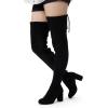 imageVepose Womens Aria Thigh High Over The Knee Boots Cute Suede Long Boots with High Heel and Inner ZipperBlack
