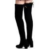 imageVepose Womens Aria Thigh High Over The Knee Boots Cute Suede Long Boots with High Heel and Inner ZipperBlack