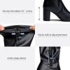 imageVepose Womens Aria Thigh High Over The Knee Boots Cute Suede Long Boots with High Heel and Inner ZipperBlack Pu