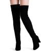 imageVepose Womens Aria Thigh High Over The Knee Boots Cute Suede Long Boots with High Heel and Inner ZipperBlack Suede