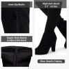 imageVepose Womens Aria Thigh High Over The Knee Boots Cute Suede Long Boots with High Heel and Inner ZipperBlack Suede