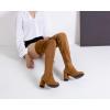 imageVepose Womens Aria Thigh High Over The Knee Boots Cute Suede Long Boots with High Heel and Inner ZipperCamel