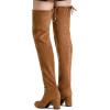 imageVepose Womens Aria Thigh High Over The Knee Boots Cute Suede Long Boots with High Heel and Inner ZipperCamel