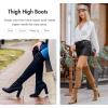 imageVepose Womens Aria Thigh High Over The Knee Boots Cute Suede Long Boots with High Heel and Inner ZipperCamel Brown Suede