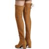 imageVepose Womens Aria Thigh High Over The Knee Boots Cute Suede Long Boots with High Heel and Inner ZipperKhaki