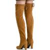 imageVepose Womens Aria Thigh High Over The Knee Boots Cute Suede Long Boots with High Heel and Inner ZipperKhaki Coffee Suede
