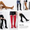 imageVepose Womens Aria Thigh High Over The Knee Boots Cute Suede Long Boots with High Heel and Inner ZipperKhaki Coffee Suede